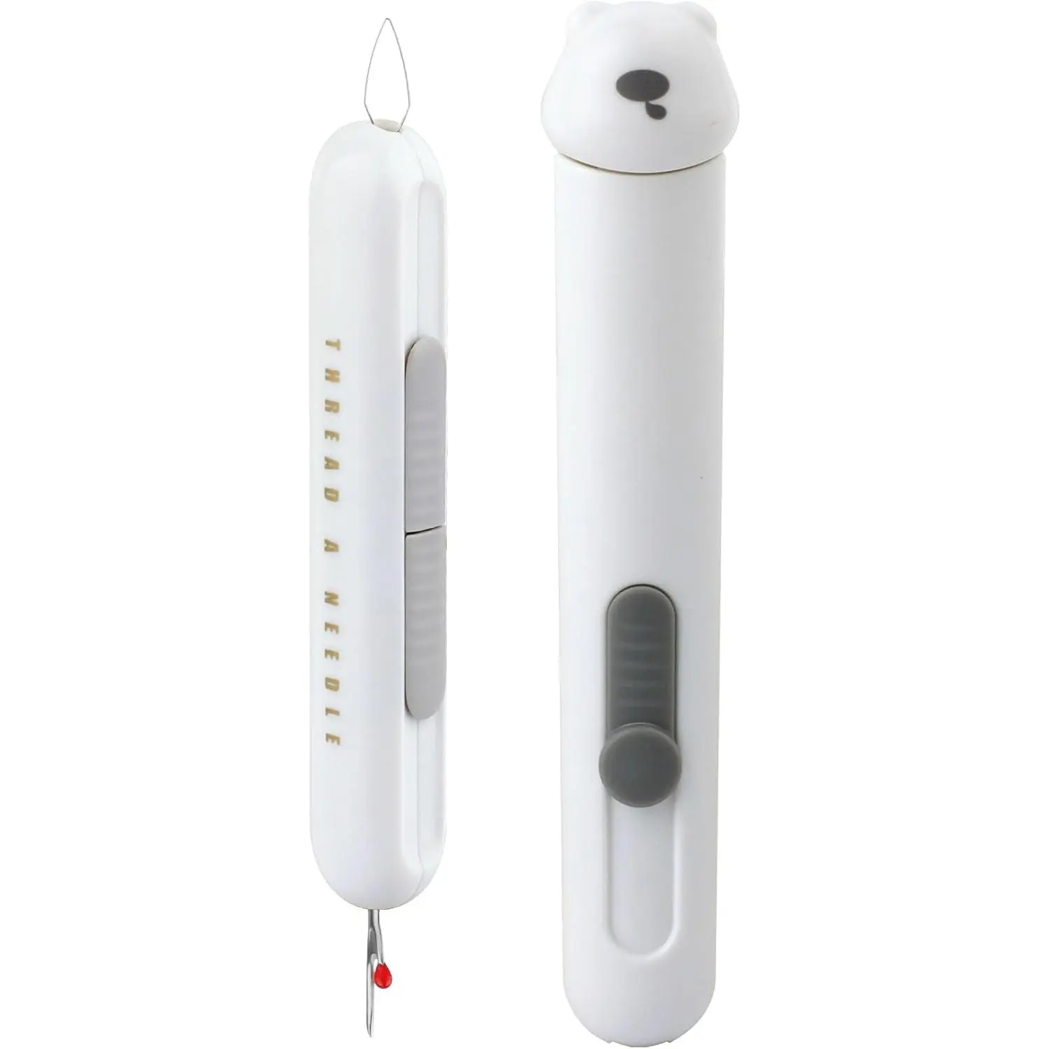 Automatic  Threaders Seam Ripper, Upgraded 3 in 1 Sewing  Threader Tool, 2 count Stretchable Quick Seam Rippers with  Storage for Hand Quilling, Embroidery  Removal(Grey)