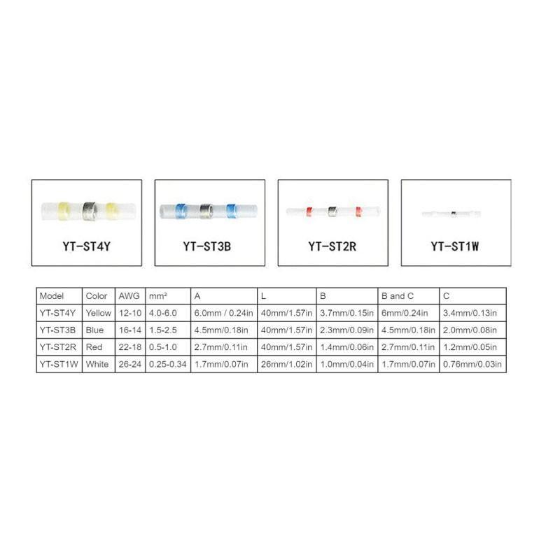 300pcs Solder Seal Wire Connectors, Haisstronica Waterproof Heat Shrink Butt Connectors, Self Solder for Marine, Aircraft, Boat, Truck, Stereo, Joint