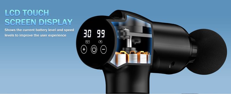 Handheld Muscle Massager Deep Tissue M68-7,Pain Relief with 9 Attachments&30 Speed,Massage Device for Knee,Foot,Neck,Back, Perfect Gift