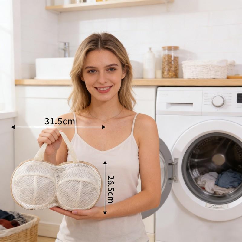 Thickened Mesh Bra Laundry Bag, Anti-Tangle Washing Pouch for Home Washer, Dedicated Bra Protector, Single Pack, Household Essential