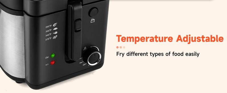 SUSTEAS 1500W Household Deep Fryer – 1.5QT/2.6QT, Adjustable Temp, Fast Heating, Removable Lid & Easy-Clean (Springtok) SUSTEAS 1500W Household Deep Fryer – 1.5QT/2.6QT, Adjustable Temp, Fast Heating, Removable Lid & Easy-Clean (Springtok)