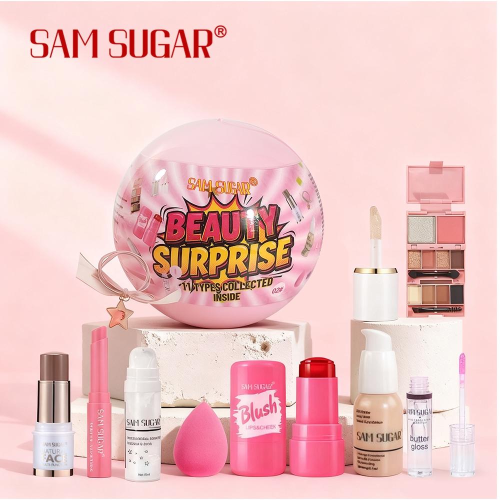 Sam Sugar Christmas Makeup Ball Set, Makeup Bundle Box, Festive Multifunctional Cosmetic Kit, Creative Gift Packaging, Surprise Birthday Present, Mother's Day Beauty Combo