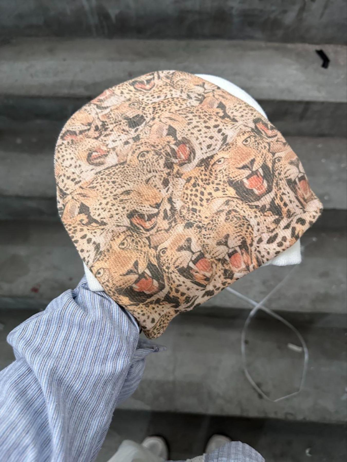 Unisex Knit Beanie Hat, Asymmetrical Design, Cartoon Pattern, Fitted Style, Fall & Winter Warm Accessory, Y2K Fashion, Knit Hats