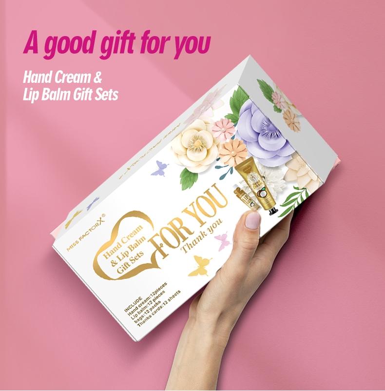 Valentine's Day Hand Cream and Lip Balm Body Gift Set, Includes 12 Hand Creams, 12 Lip Balms, 12 Heart Bags, Perfect for All Skin Types