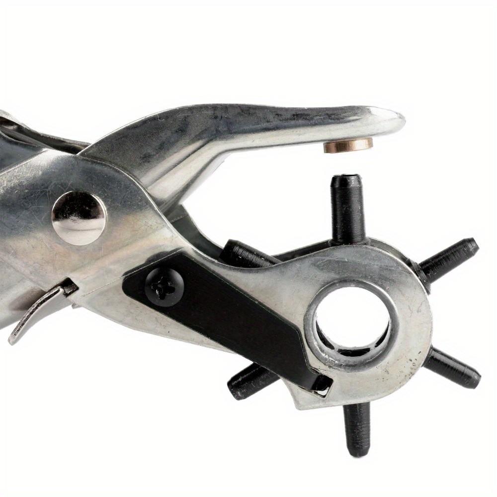 Heavy-Duty Rotary Leather Punching Pliers, Ergonomic Handle, Multi-Size Kit, Precise Holes, Ideal for Belts, Crafts, Sewing Projects, Diy Tool, Smooth Hole Puncher, Hand Tools