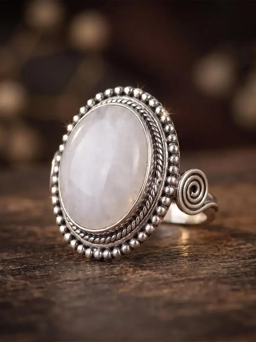 Vintage Artificial Gemstone Decorated Ring, Unique Rings, Boho Style Rings, Fashion Jewelry for Party, Daily Clothing Decor, Trendy All-match, Everyday Elegance & Exquisite Jewelry for Birthday Gift