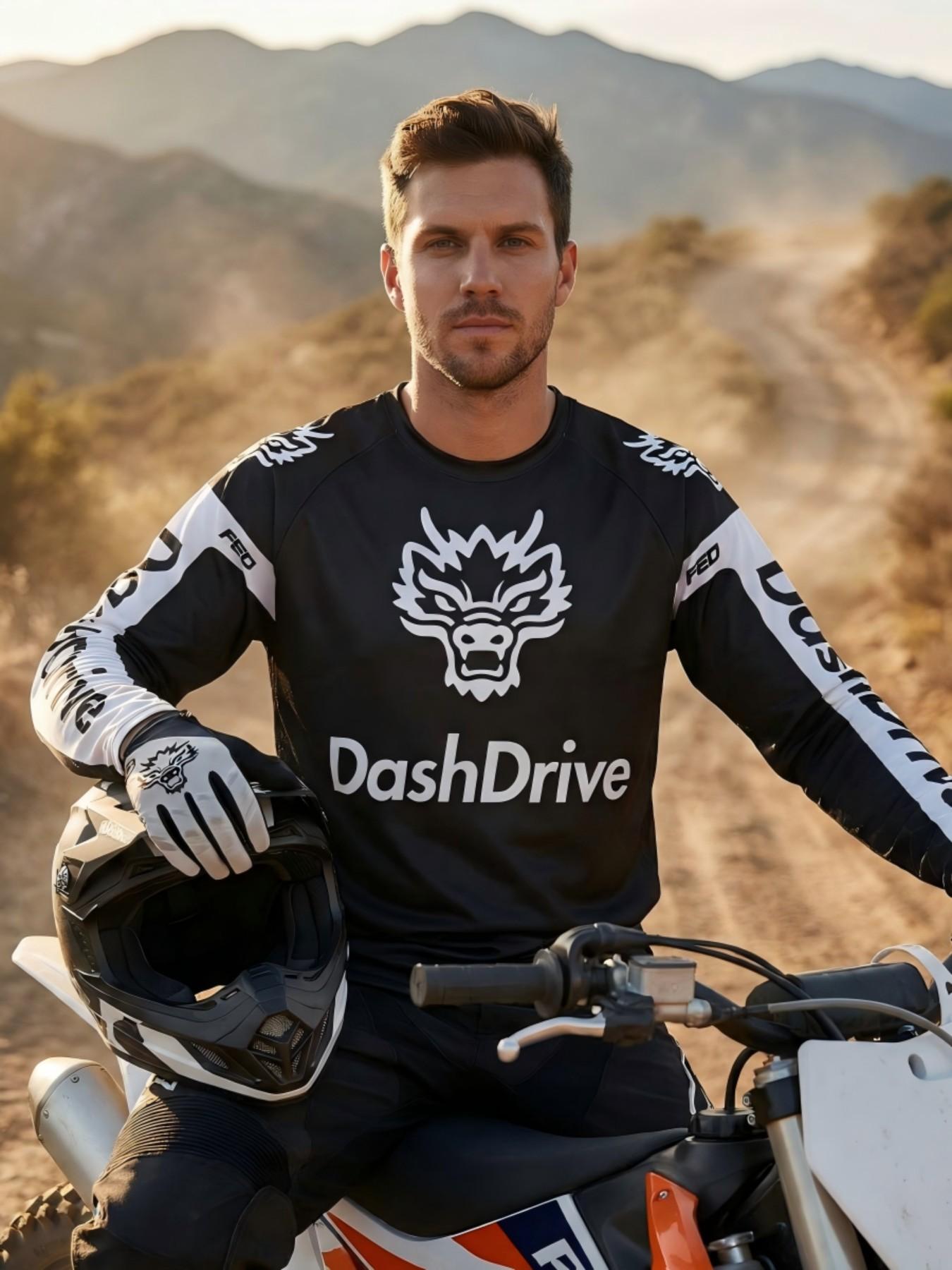 Men's Long Sleeve Downhill Jersey, Breathable Quick-Dry Mountain Bike & Motocross Cycling Top, Ideal for Outdoor Sports