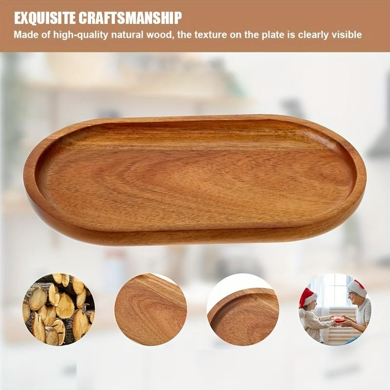 Set of 5 Teak Wood Trays (11.5 X 4 Inches), Cold Platter, Food Tray, Bread Basket, Oval Tray, Ideal for Parties, Afternoon Tea, Bar, Cafe, Restaurant