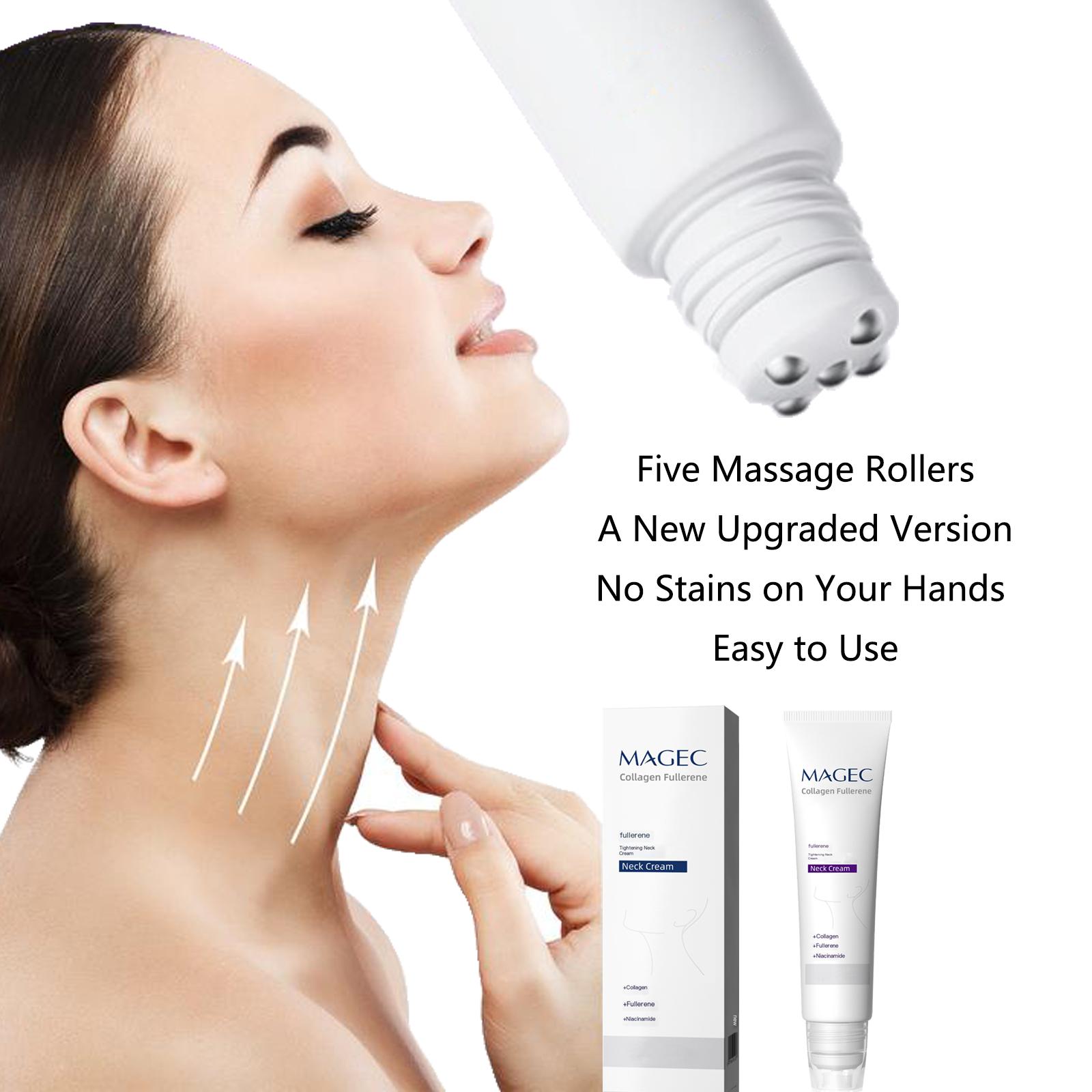 Reduces Wrinkles and Double Chin,Five Rollers for All Around Massage,Neck Firming Cream,Collagen Neck Cream,Relieves Edema,Suitable for Wrinkled Skin,with Hyaluronic Acid,VitaminC+E. Reduces Wrinkles and Double Chin,Five Rollers for All Around Massage,Neck Firming Cream,Collagen Neck Cream,Relieves Edema,Suitable for Wrinkled Skin,with Hyaluronic Acid,VitaminC+E.
