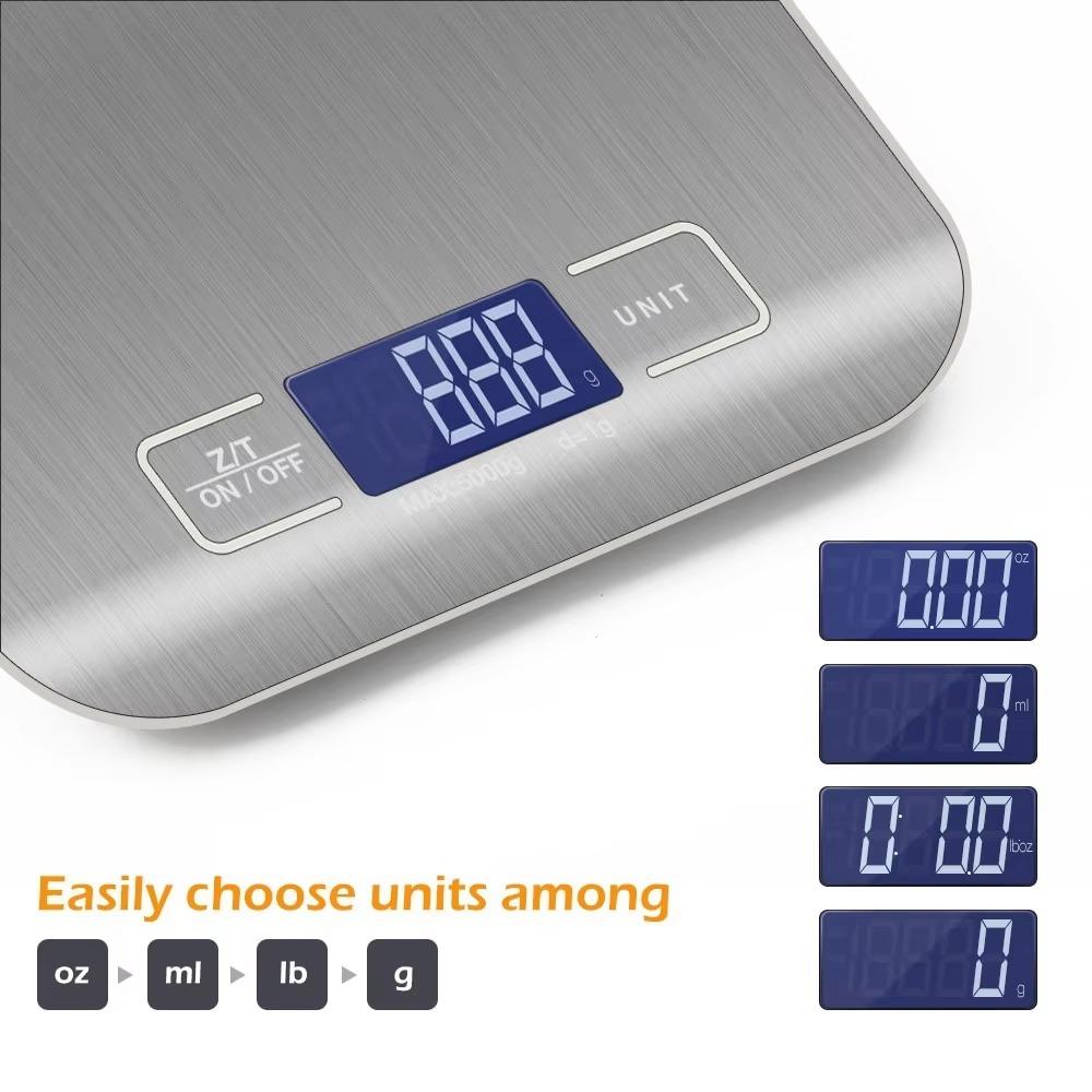 Portable Digital Kitchen Scale with Timer, High Precision Led display for Accurate Ingredient measurement, Compact Food Scale for Baking and Cooking, Essential Kitchen Gadget, Easy to Use and Space Saving, Food Measuring Tool, Digital Weight Scale