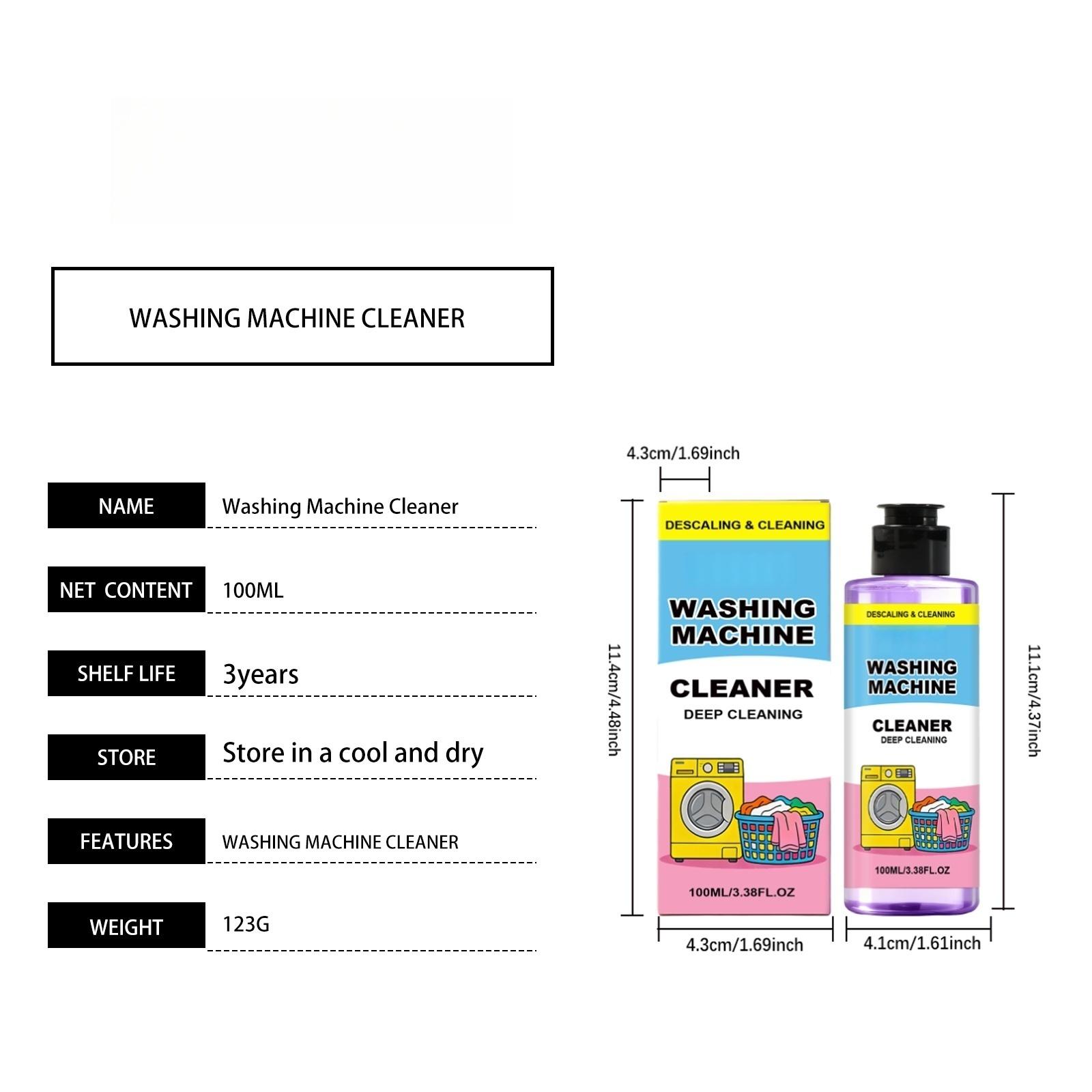 Washing Machine Cleaner Liquid, Deep Cleaning Descaler, Remove Odor, Grime & Limescale, Suitable for Front Load & Top Load Washer, 100ml