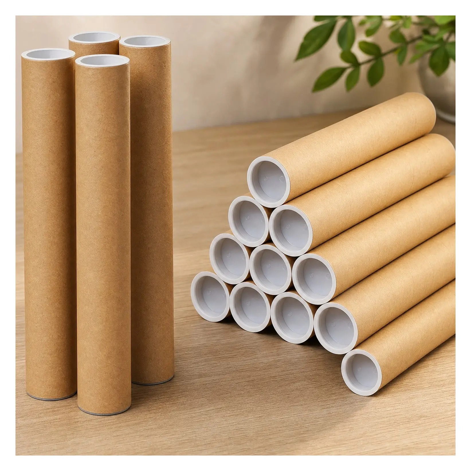 18 Pack 2 x 16 Inch Mailing Shipping Tubes with Caps, Thick Cardboard Tubes for Packing, Shipping, Artwork, Crafts, Poster StorageGift
