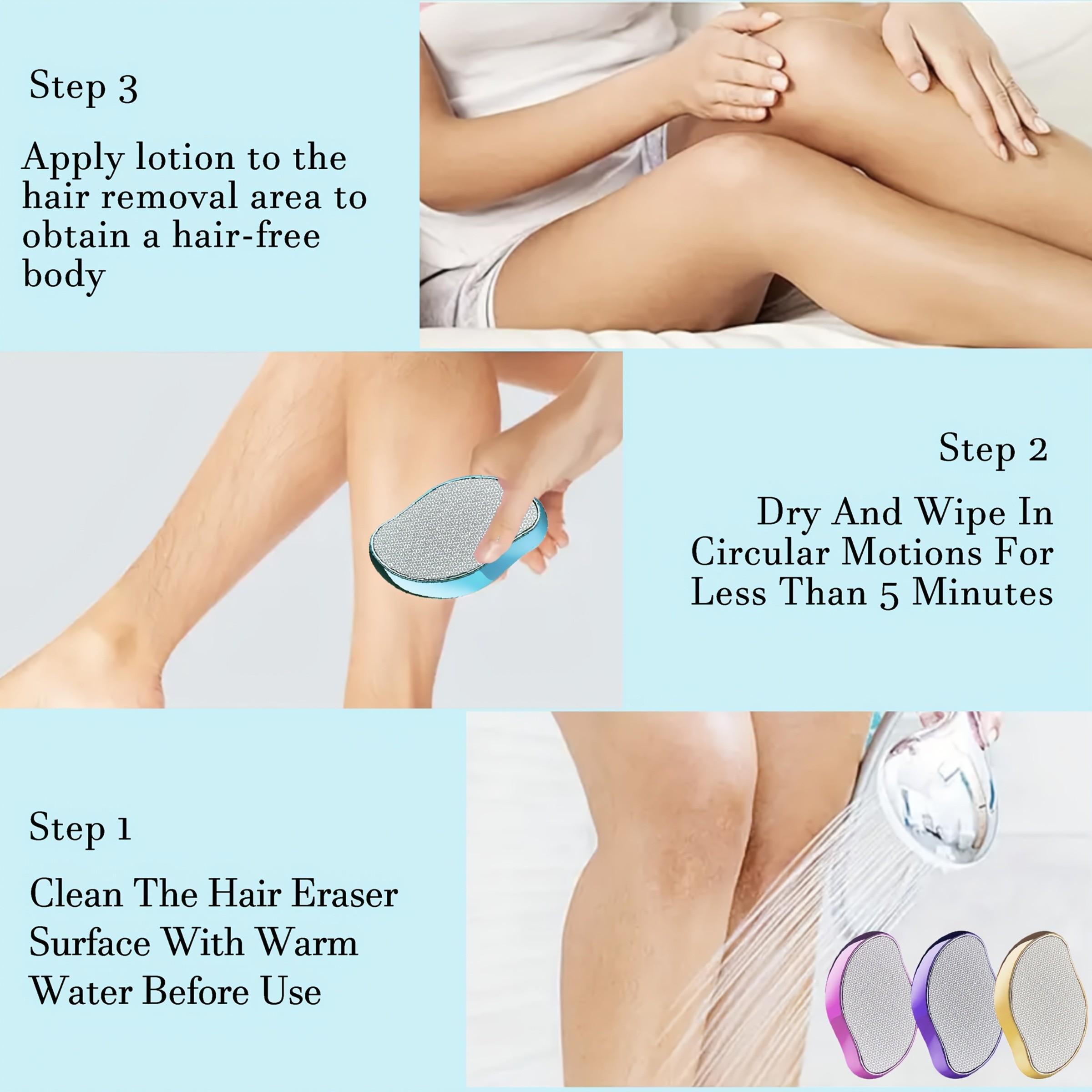 Crystal Hair Remnoval Tool Hair Removal Unisex Pain-Free ExfoliatorReusable Waterproof,Blue Gold Silver Colors, Designed foruse on smooth skin on the back,arms,and legs.I For usein shaving. Ideal Mother's Day Gift, Christmas gift, Reusable Hair Remover