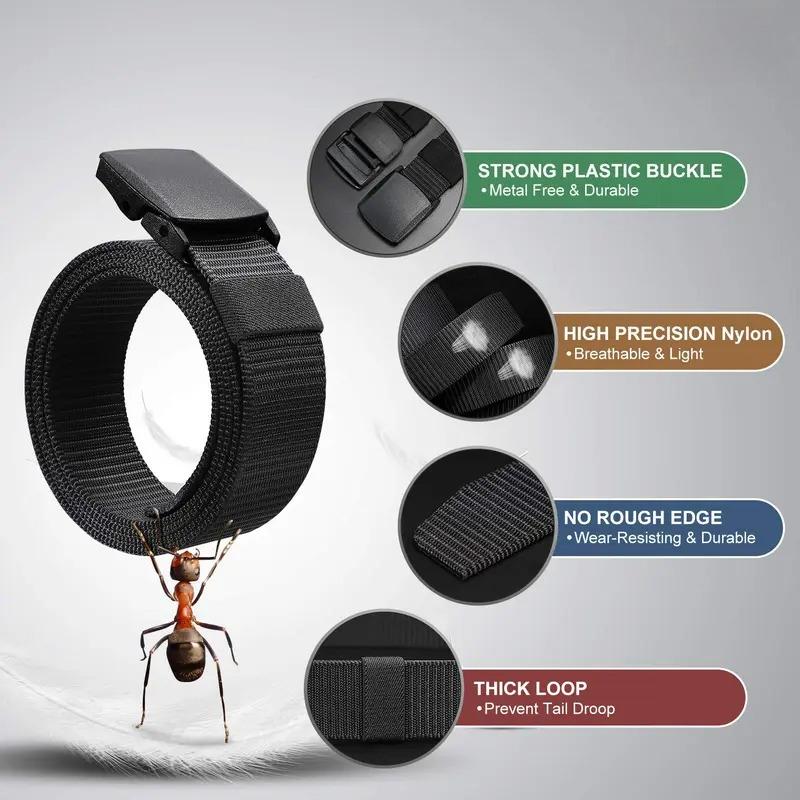 Men's Minimalist Casual Web Belt Automatic Buckle Adjustable Polyester Belt for Daily Outdoor Sports