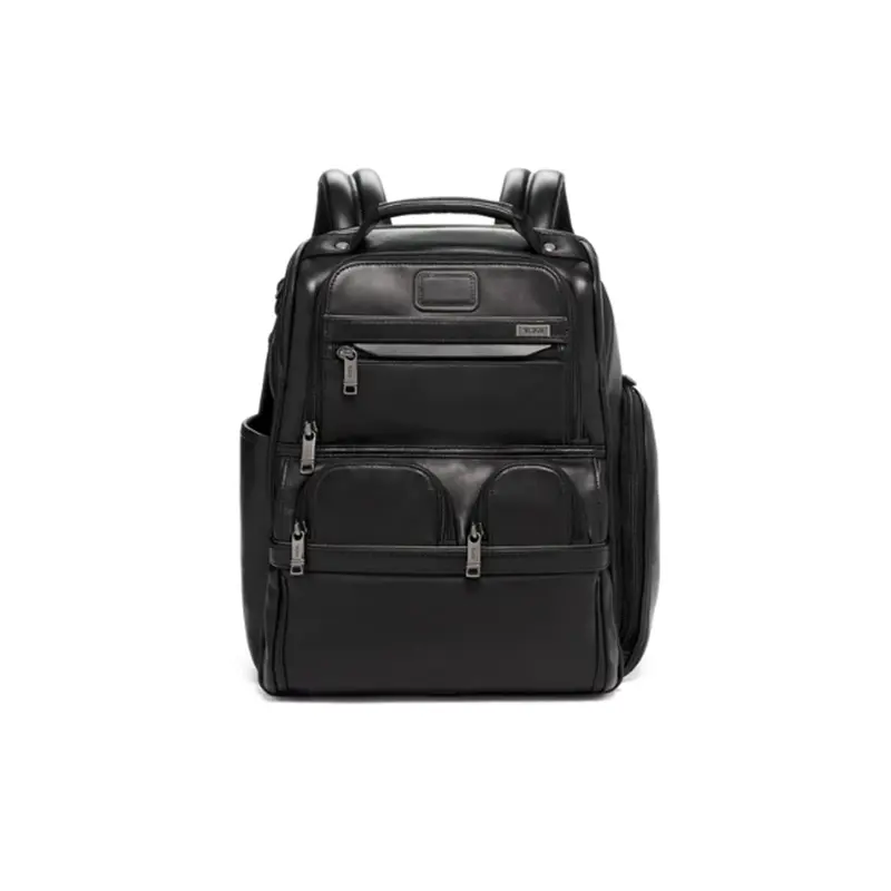 TUMI Alpha 3 Leather Backpack for Men with Dedicated File Compartment, Black