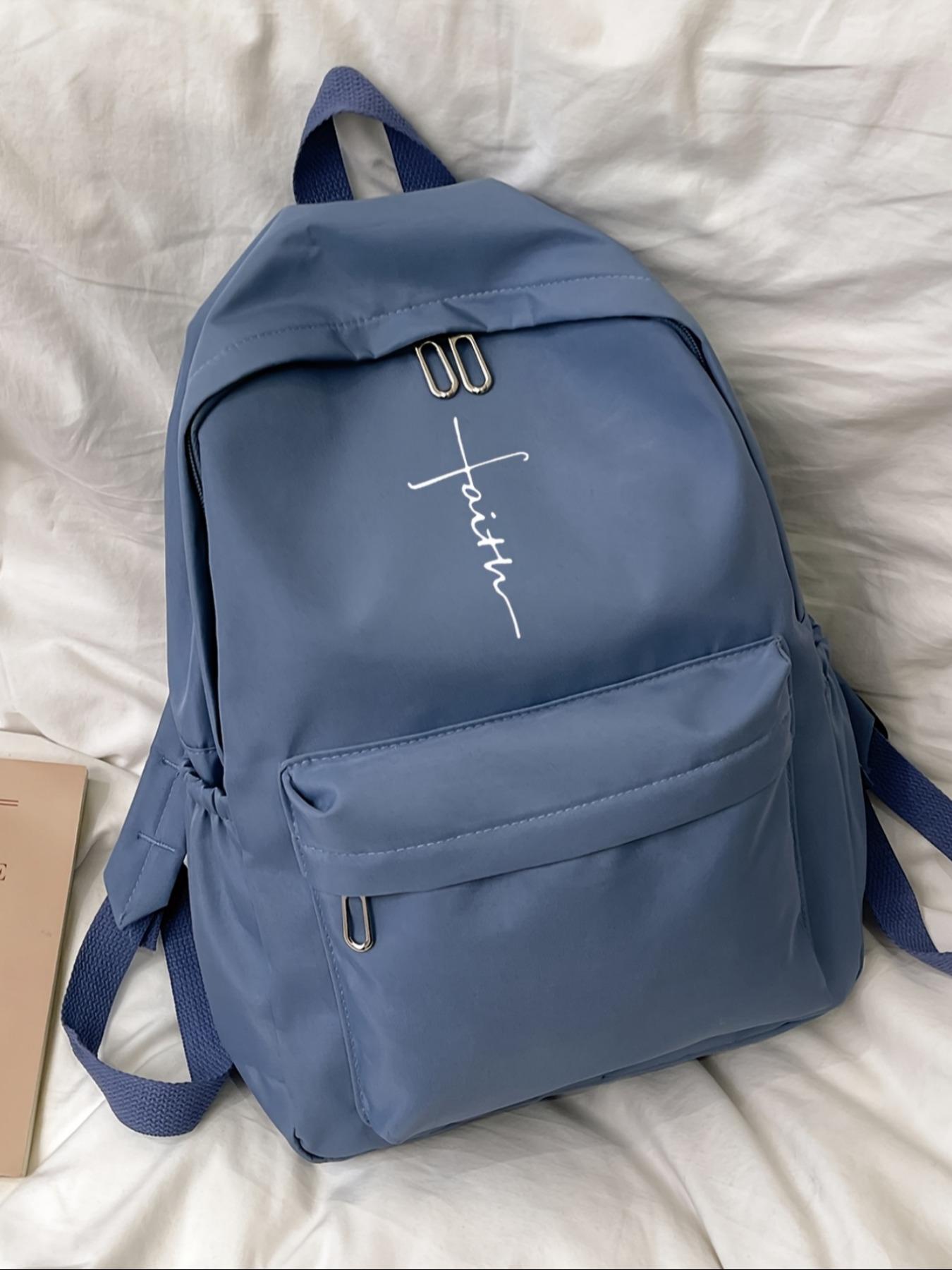 2D Cross-Print Backpack, Casual Minimalist Design, Ample Storage, Suitable for Men and Women, Everyday Use, Outings, Commuting, Travel, Travel Backpacks, Daily Backpack, Birthday Gift