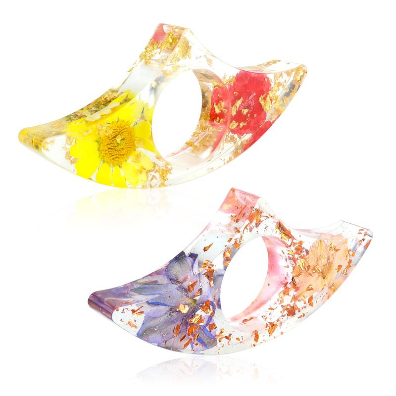 Dried Flower Resin Book Holders, 1 Piece Creative Reading Thumb Ring Page Holder, Reading Accessory for Reader Lover Bookworm