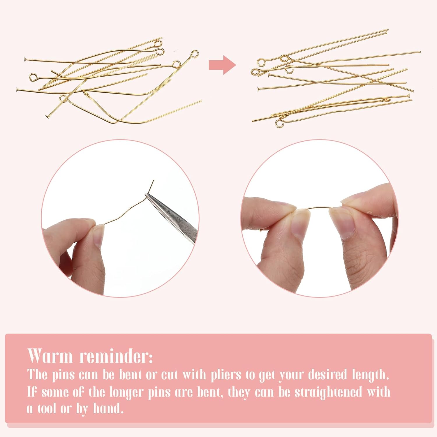 600 Pcs Eye Pins for Jewelry Making 50 mm DIY Ball Flat Head Pins with Plastic Box for Craft Earring Bracelet Necklace Pendant(2 Inch,Assorted Color)