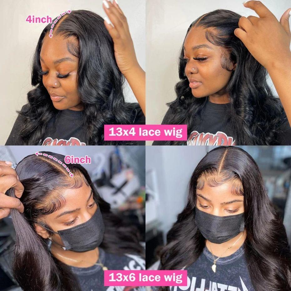 Bling Hair 13x6 13x4 HD Lace Front Real Brazilian Hair Wigs Long Water Wave 4x4 Transparent Lace Frontal Wig 180 Density Long Wavw Lace Closure Wig For Black Women