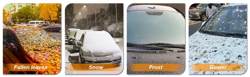 LEIBOO Car Windshield Snow Cover Sun Shade Winter Dust Rain Ice Frost Guard Protector - Durable Design for Winter Weather Protection & Summer sunshade