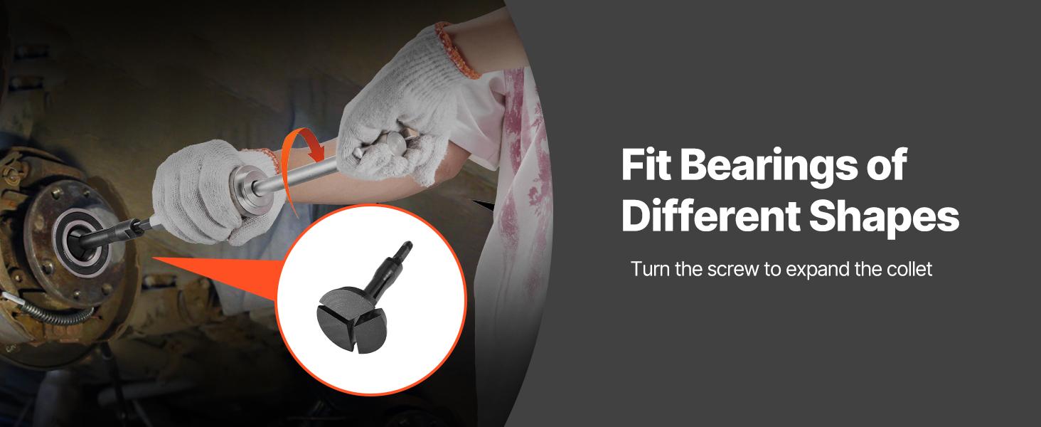 VEVOR Blind Hole Bearing Puller Set, 16-in-1 Inner Bearing Race and Seal Extractor Kit, 16 PCS Slide Hammer Pilot Insert Inner Internal Bearing Removal Tool Set with 10 Split Collets and Counterstay