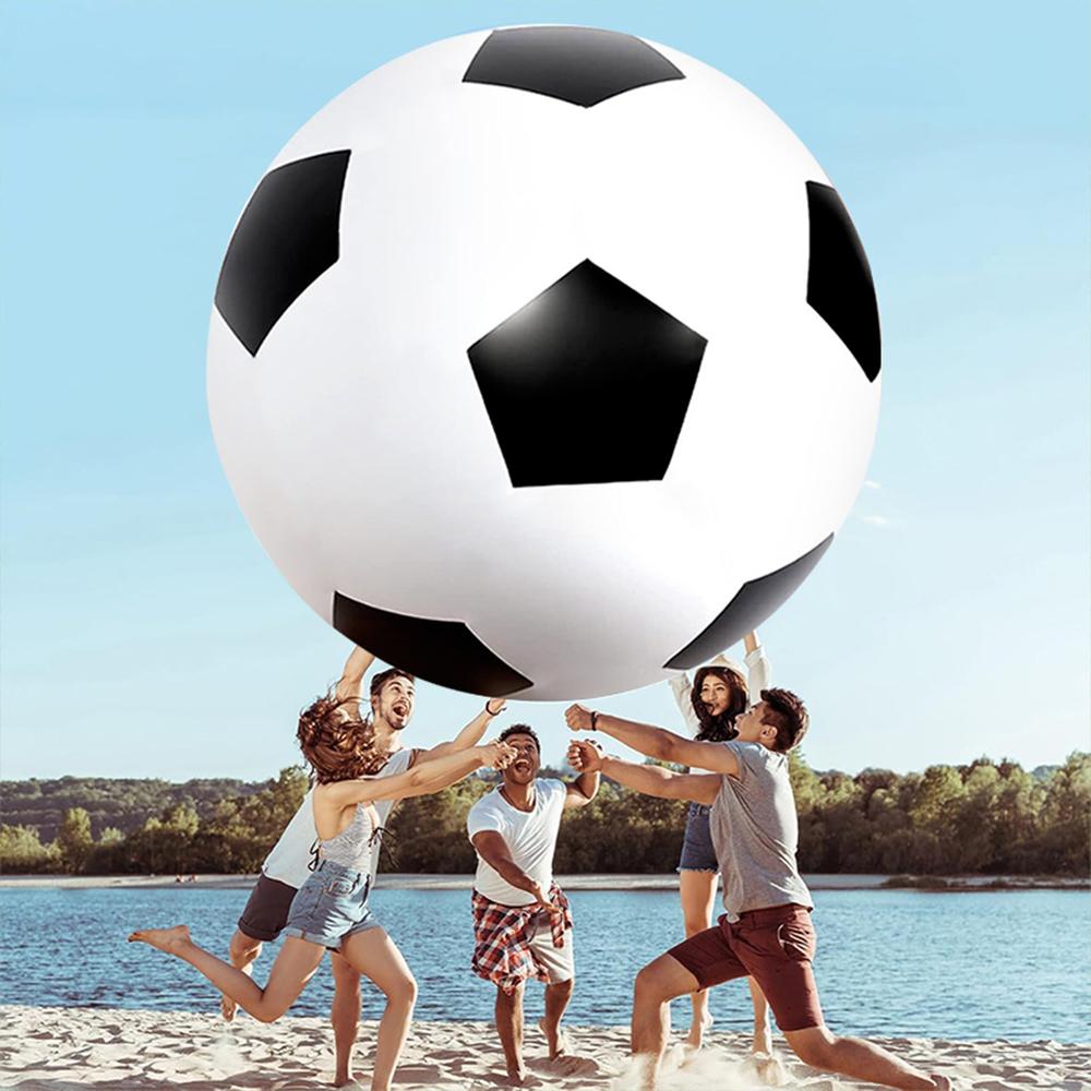 Outdoor Thickened Inflatable Giant Soccer Ball, Large Beach Sports Ball, Pool Party Decor Toy, Kids Playground Game, Water Sport Fun