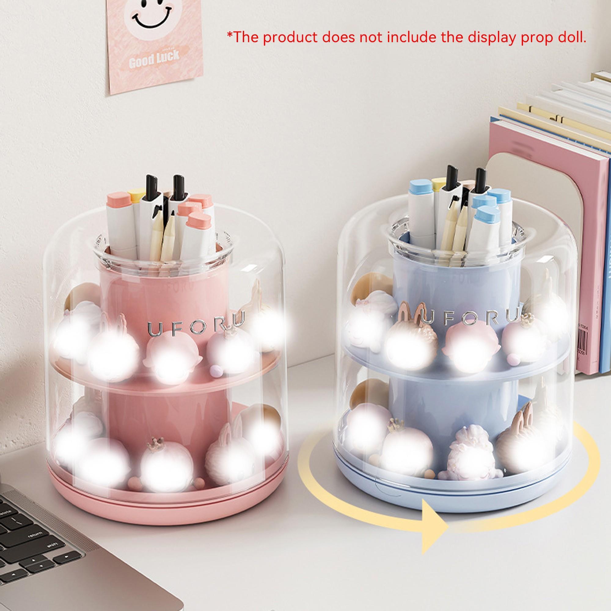Popbean Rotating Storage Display Box, Rotating Pen Holder, Ideal for Mini Figurines/popbean, Compact and Organized Design