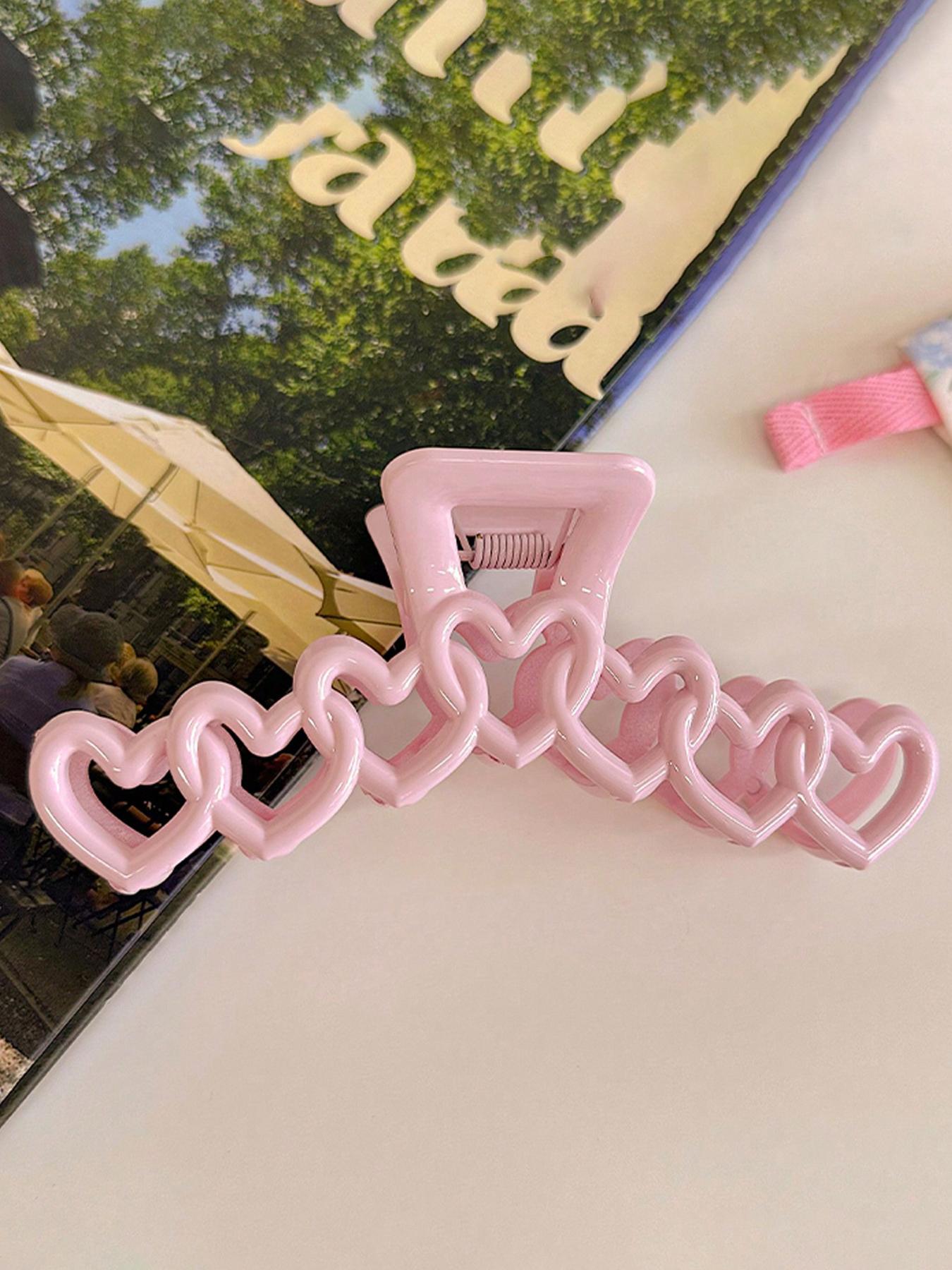 Heart Shaped Hair Claws, Elegant Hollow Out Design Hair Claws, Heart Themed Hair Claws, Fashion Hair Accessories for Women & Girl, Claw Clip