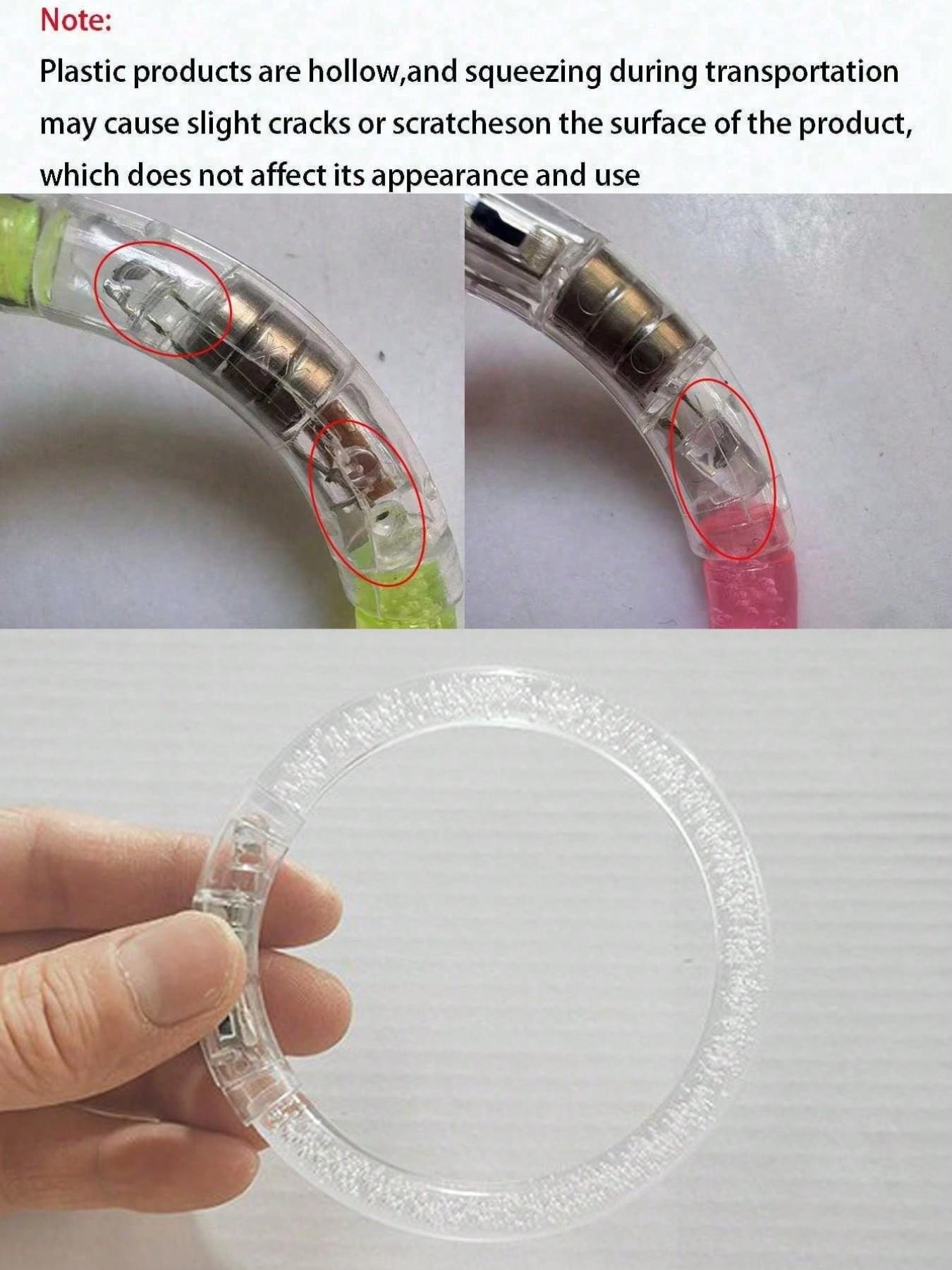 6pcs LED Light Up Bracelets, 6 Color Glow Sticks Bracelets Glow In The Dark Party Supplies, Non Candy Gift For Halloween, Christmas, Birthday Party Favors, Suitable For Birthday, Wedding, Carnival, Party, Concert, Sports Event, Masquerade, Gathering