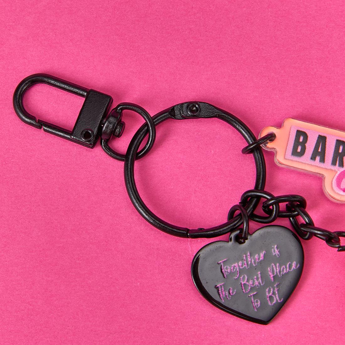 Barbie×MINISO Macaron Keychains – Cute Cartoon Charms with Sunglasses, Heart & Logo Pendants, Stylish Gifts for Girls & Collectors (Random Style) Valentine Gift for Girlfriends