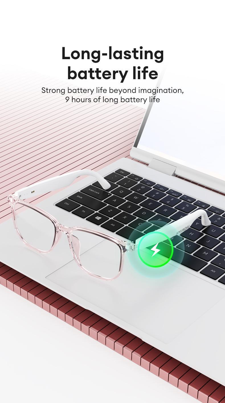 HYUNDAI C8 Pro AI Smart Glasses Wireless Headphone Smart Glasses For Listening To Music & Calling, Support Languages Bluetooth Translation Audio & Video Call Translation Glasses for Women & Men
