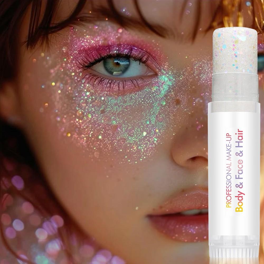 Single Pack Diaoni Music Festival Body Glitter Stick, Long-Lasting Shimmer, Sparkle Body Glitter, Hair Decoration, Ideal for Cosplay, Parties, Halloween
