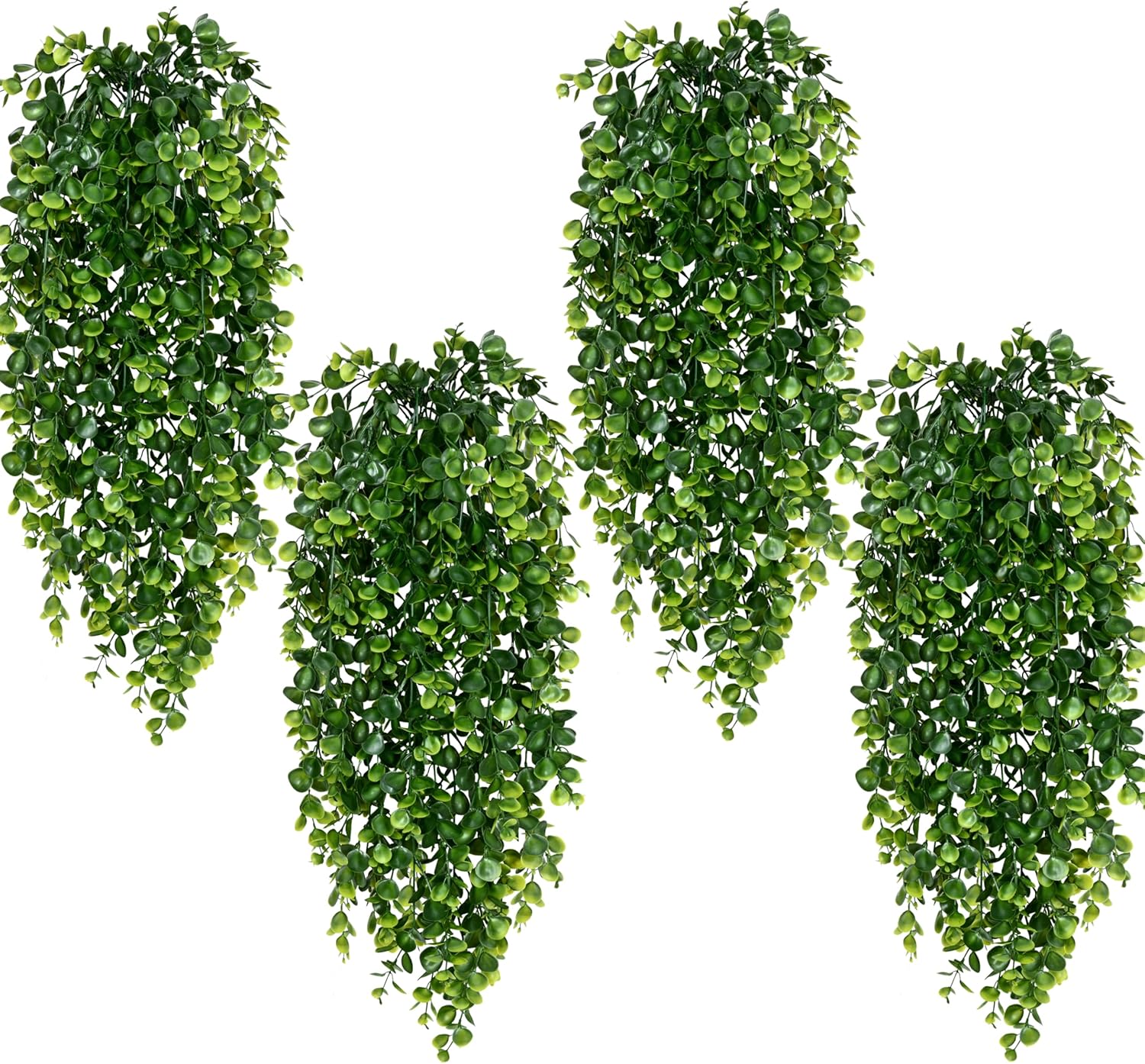 4-Piece Artificial Hanging Plants Set, UV-Resistant Eucalyptus Leaves, Bohemian Wall Decor, Indoor/outdoor Use, Bedroom/living Room Decoration