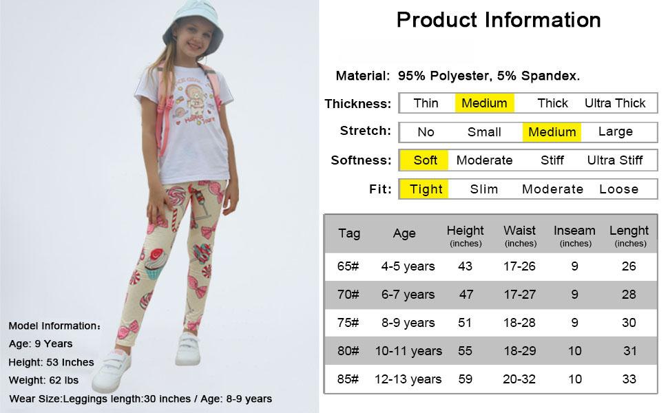 Girls Printed Leggings Multipack, Cute Stretch Ankle Length Pants for Ages 4-13 Girls Printed Leggings Multipack, Cute Stretch Ankle Length Pants for Ages 4-13