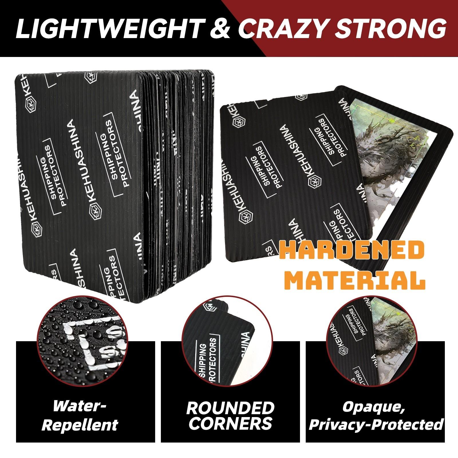 Trading Card Shipping Protector Board - 3.5x4.5Inch Black Card Shipping Supplies With Round Corners, Lightweight & Reusable For Raw Cards, Sleeved Card, Top Load Holder, Semi-Rigids, Strong Plastic Inserts Mailers For Sports Star TCG Games Cards