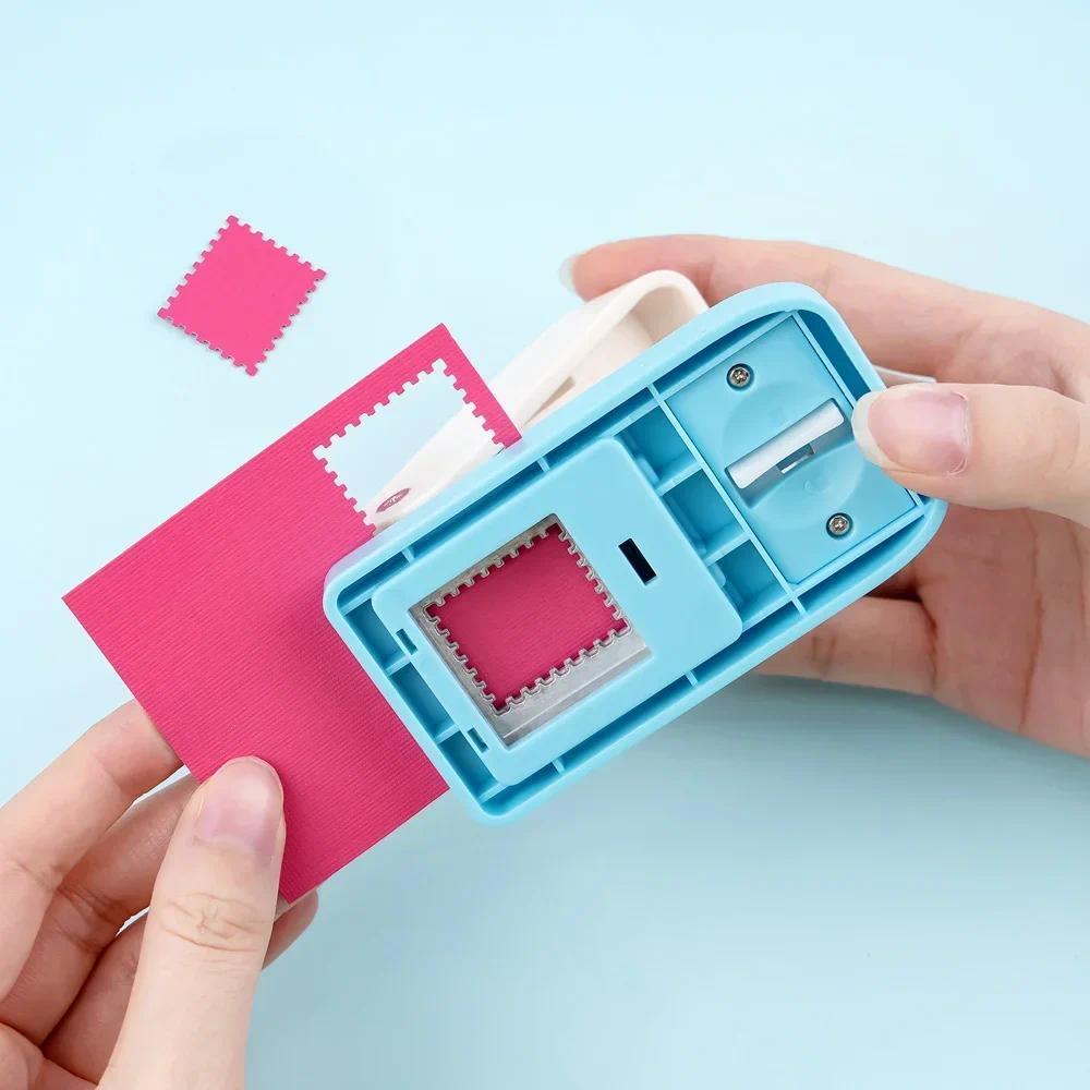 1x0.8inch Rectangle Postage Stamp Punch Lever Action Craft Punch for Paper Crafting Scrapbooking Various Materials Punching Tool