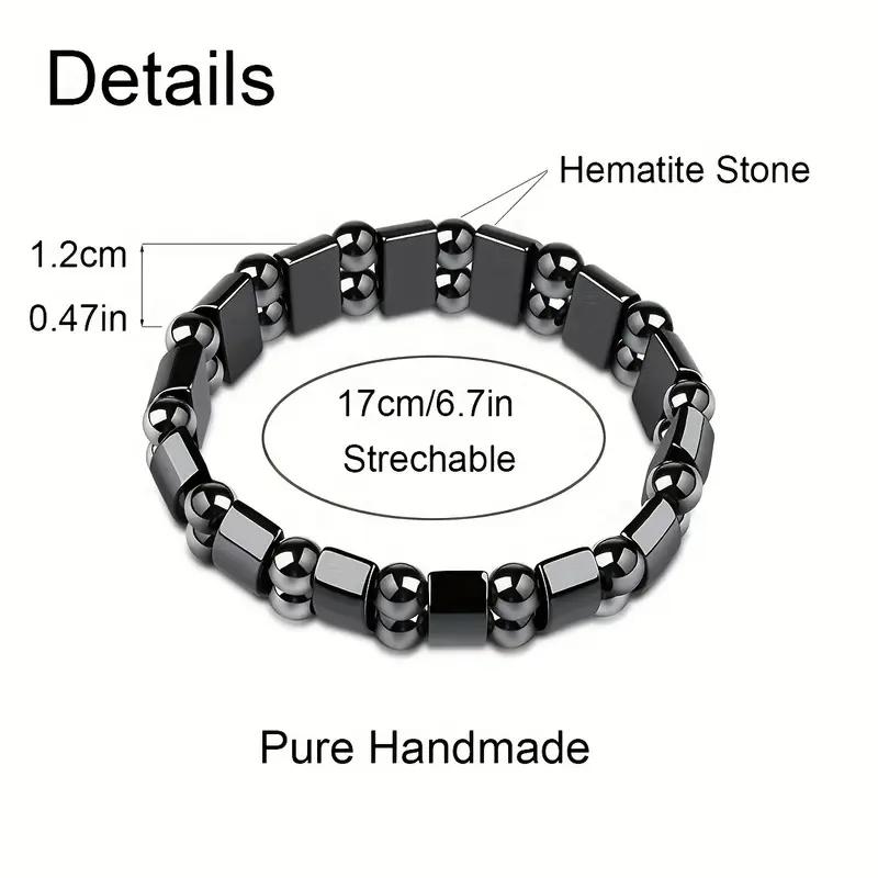 4Pcs Hematite Bracelet for Men Women Bangle Bracelet Magnetic Tiger Eye Bracelets