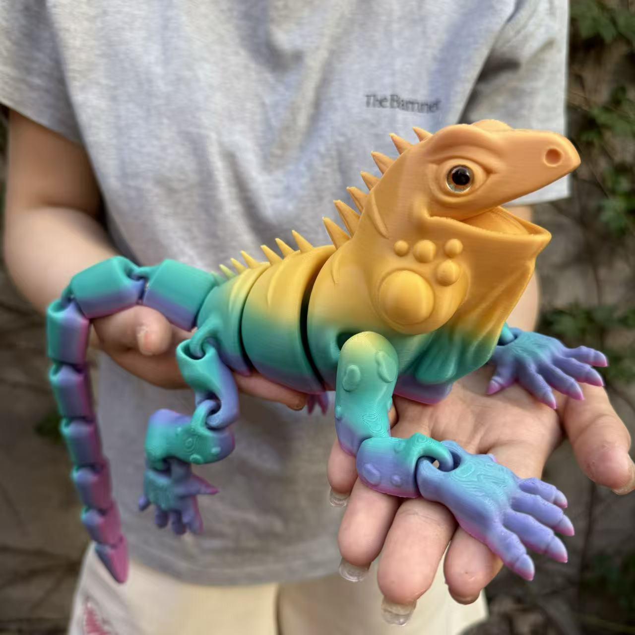 3D Printed Lizard Figurine with Realistic Eyes, Home Decor, Collectible Room Decor, Moving Joints, Perfect Christmas Gift, Party Decoration, Birthday Present #TOP PICKS