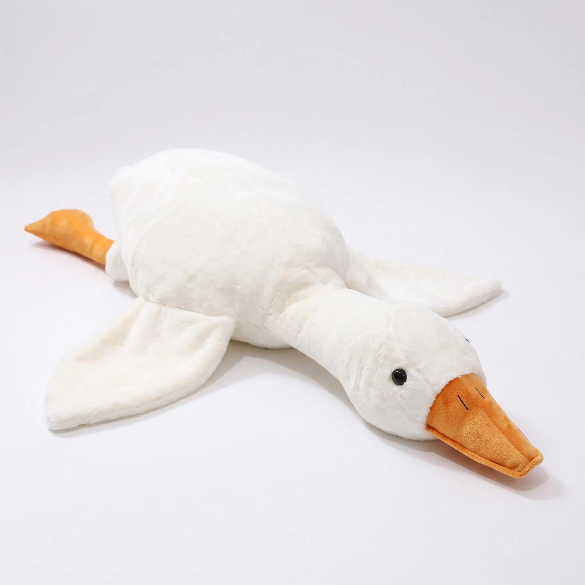 Aesthetic 50cm Large White Goose Plush Pillow with Down Fill, Soft Fabric, Zipper-Detachable Washable Plushies for Cozy Hug, Ideal Indoor Recreation Gift