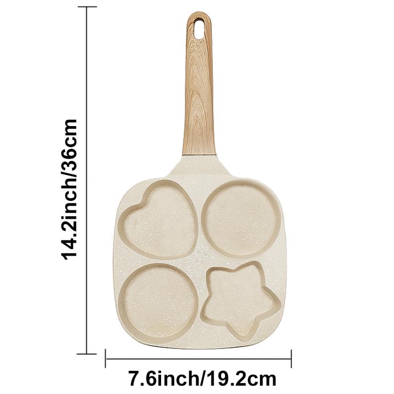 ABKOK Kitchen Cooking Egg Frying Pan, Non Stick 4 Cups Star Heart Shaped Egg Mold Skillet- Pancake Pan for Holiday, All Stoves Available Kitchen Gadgets ABKOK Kitchen Cooking Egg Frying Pan, Non Stick 4 Cups Star Heart Shaped Egg Mold Skillet- Pancake Pan for Holiday, All Stoves Available Kitchen Gadgets
