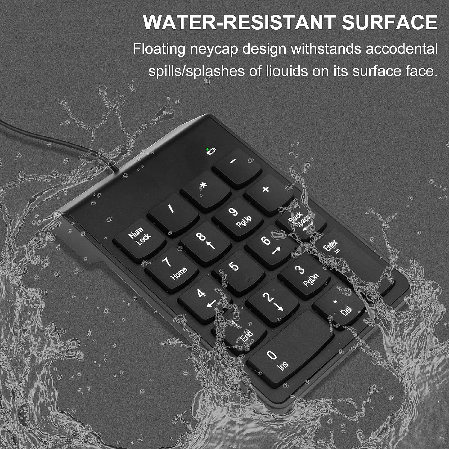 USB Numeric Keypad for Laptops, 10-Key Finger-Friendly Keycap Design Ultra-Thin Ergonomic Portable Foldable External Number Keyboard, PC Accessories for PC, Desktop, Surface Pro, Notebook, Finger-Friendly Numeric Keypads, Full Size Keys