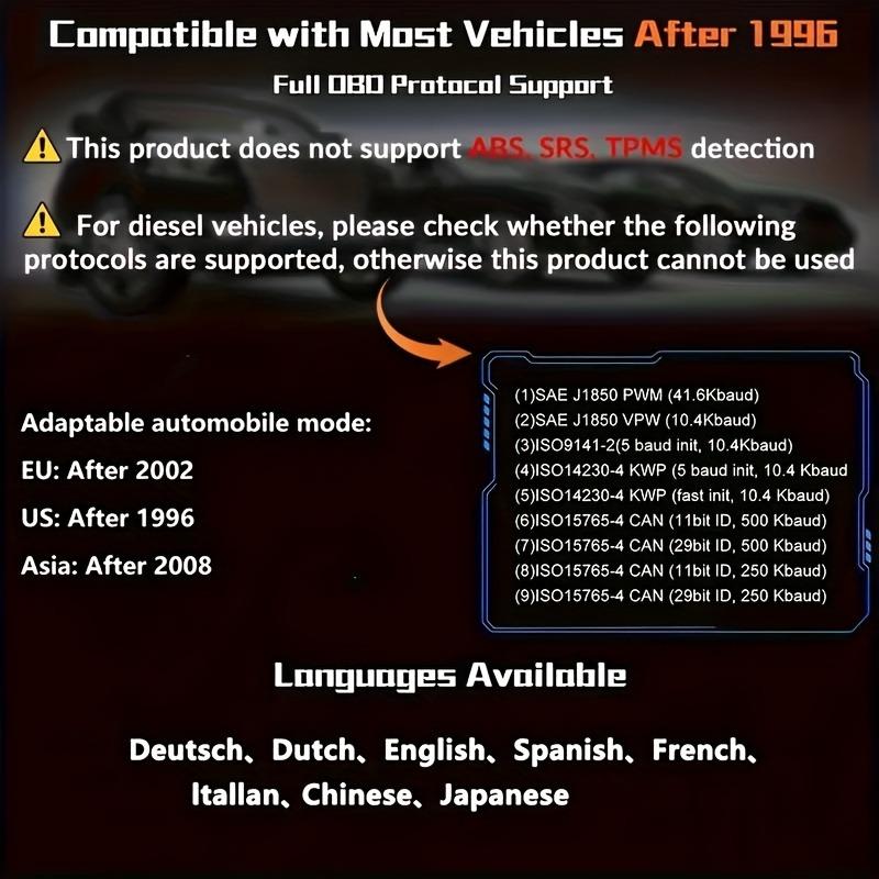 OBD2 Scanner Code Reader with 2.4" LCD Display - Advanced Diagnostic Tool for Engine Faults fault code