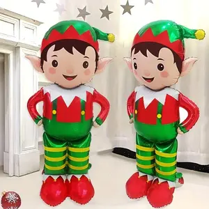 1/2pcs 61 Inch Standing Christmas Elf Balloons, Indoor and Outdoor Party Decorations, Christmas Decorations, Holiday Supplies
