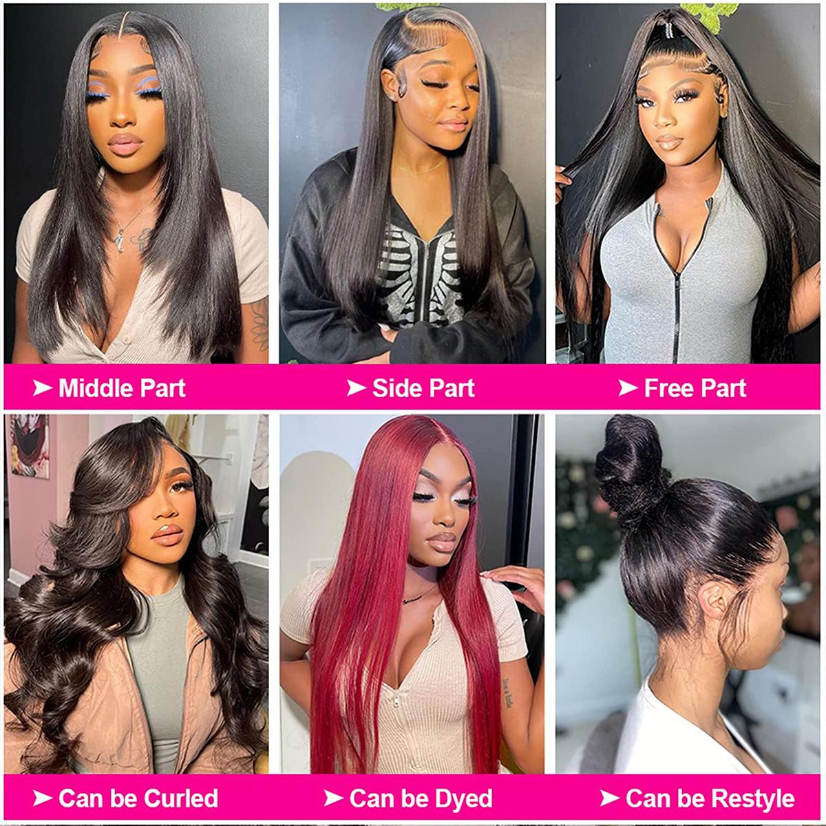 Brazilian 13x6 Lace Front Wigs Human Hair Straight For Women Pre Plucked 13x6 HD Transparent Lace Frontal Wig Natural Hair Line 180% Density TikTokShopBlackFriday