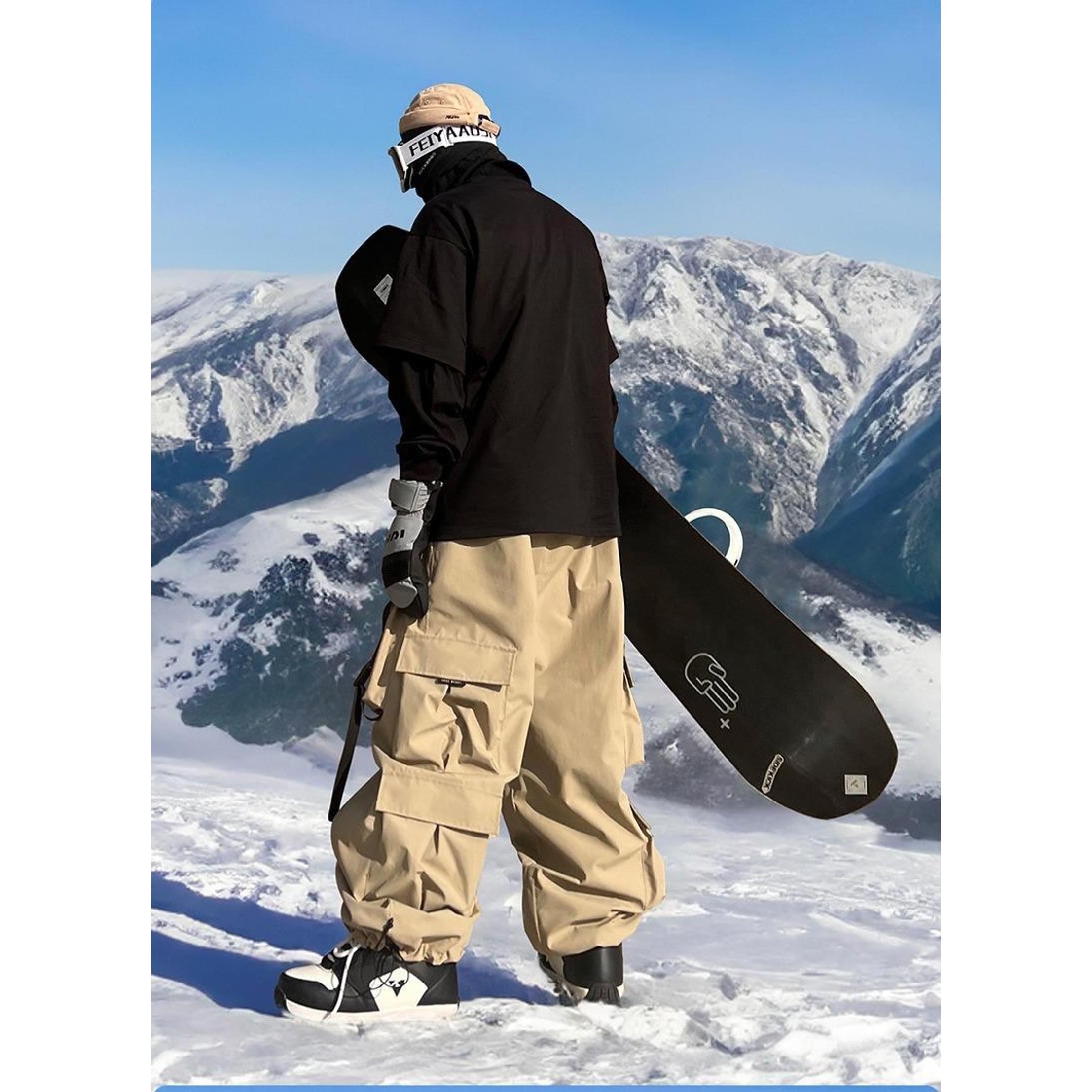 American Heavy Industry Snow Wear Pants Outdoor Couple Wear Sports Charge Hooded Ski Suit Violet