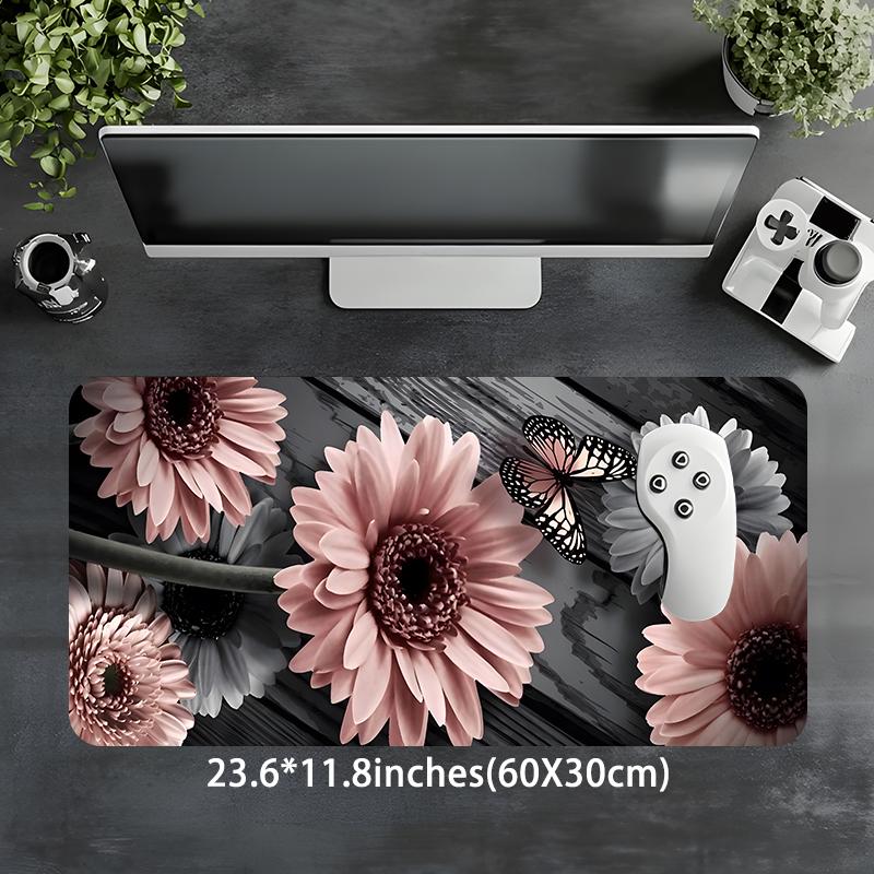 Vintage Sunflower & Butterfly Pattern Mouse Pad, Rectangle Gaming Mouse Pad, Non-slip Rubber Pad, Desktop Decoration Protective Pad for Home Office, Office Accessories, Gaming Mousepad