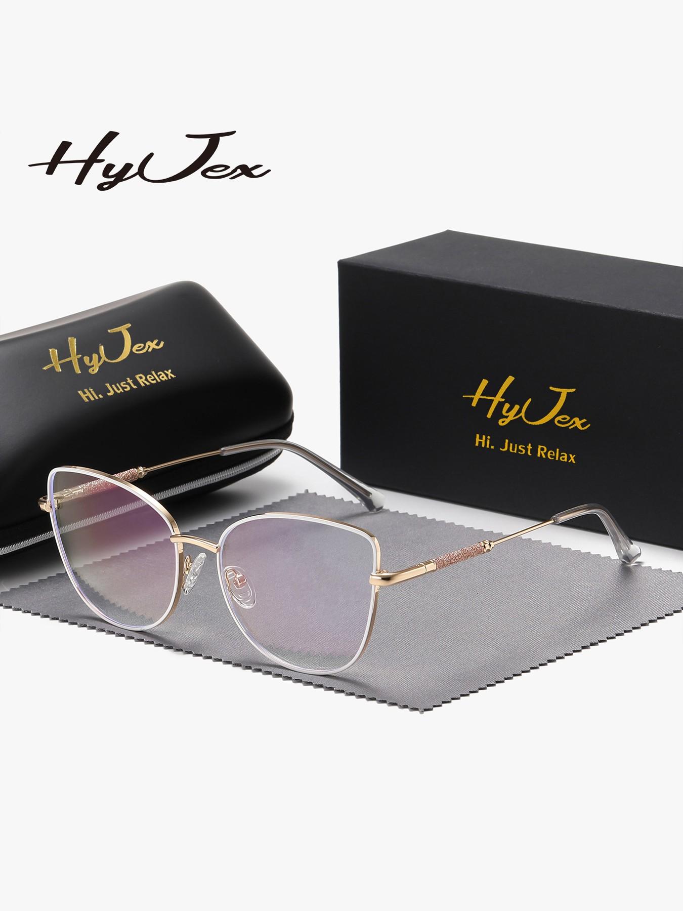 HYJEX 1 Piece Unisex Fashionable And Versatile Style Anti Blue Light Full Frame Plano Glasses Elegant And Charming Cat Eye Frame Plano Glasses