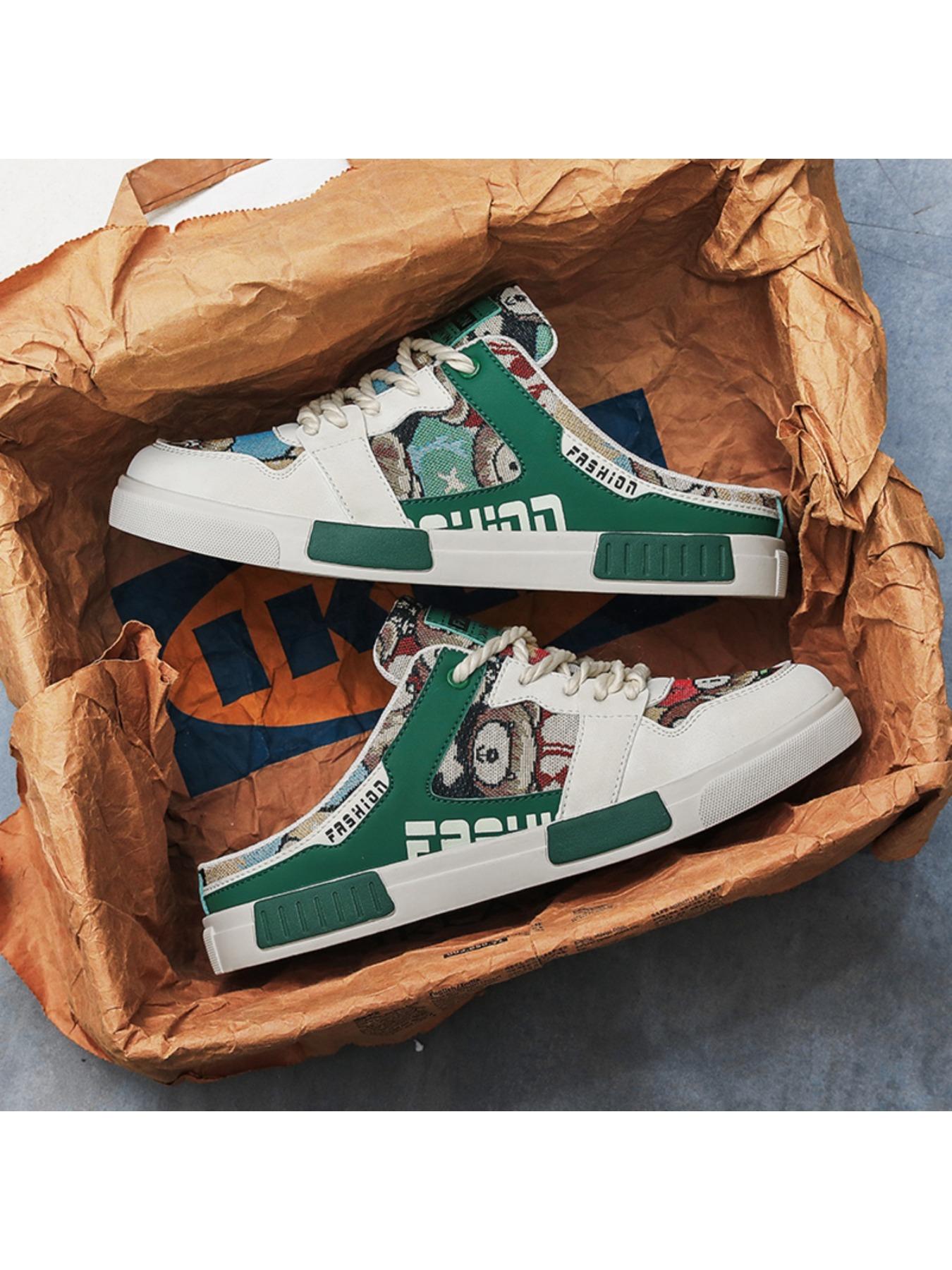 Summer Men's Half Slippers Fashion Large Size Non-Slip Breathable Casual Slippers, Stylish Comfortable Footwear for Daily Wear, Mesh Breathable Slides