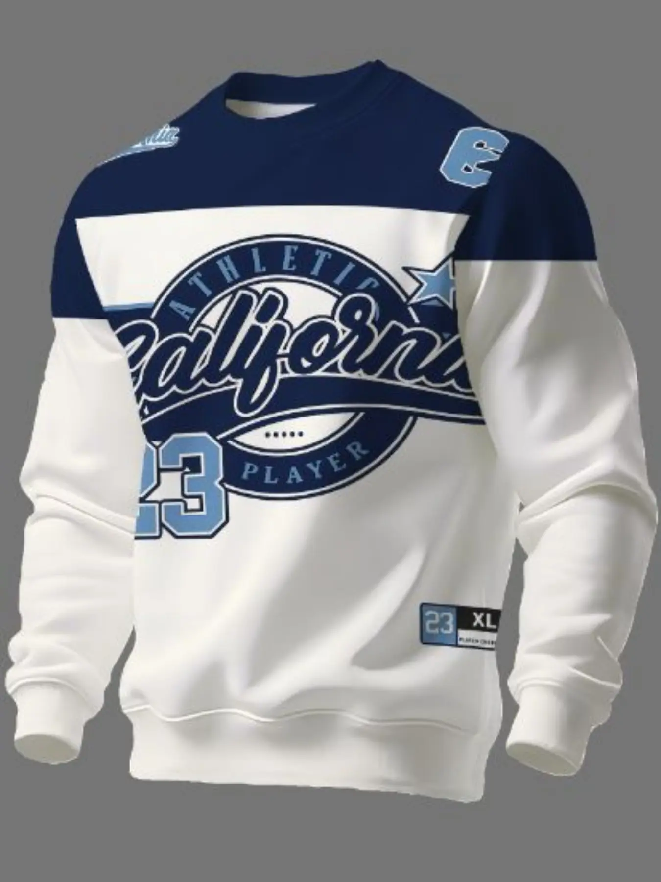 Versatile Round-Neck Sweatshirt with Trendy Graphic Print, Casual Pullover for Commuting and Streetwear