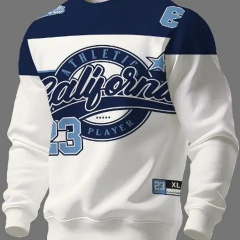 Versatile Round-Neck Long Sleeve Sweatshirt with Trendy Graphic Print, Casual Pullover for Commuting and Streetwear